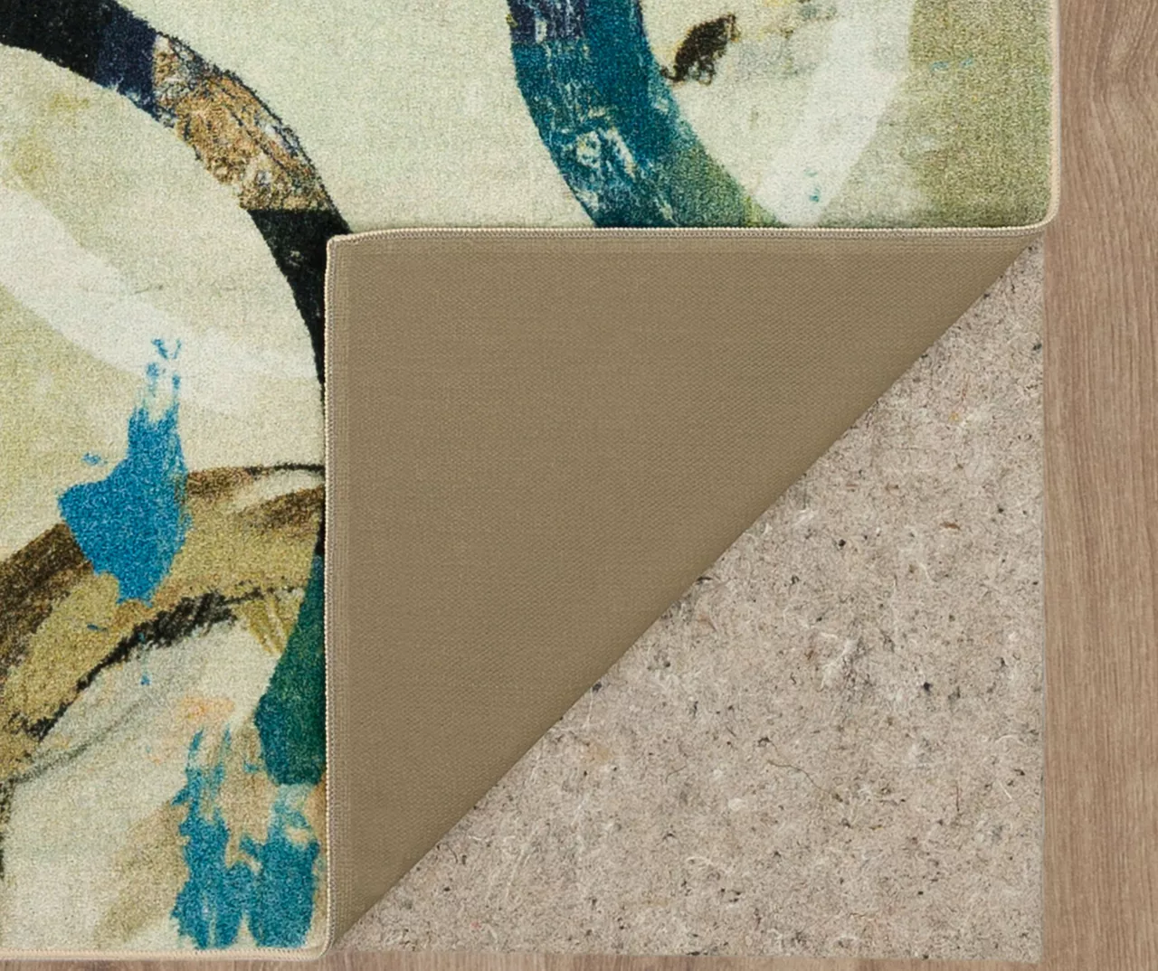 Canvas Rings Aqua & Beige Abstract Area Rug, (8' X 10') 3 Canvas Rings Aqua & Beige Abstract Area Rug, (8' X 10') - Image 3