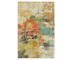 Painted Gaze Metropolitan Beige & Multi-Color Abstract Area Rug, (5' X 8')