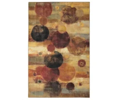 Pendulum Brown & Gray Abstract Circle Area Rug, (8' X 10')