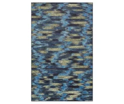 Warrick Navy & Black Abstract Area Rug, (2' X 3')