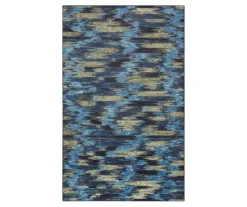 Warrick Navy & Black Abstract Area Rug, (4' X 6')