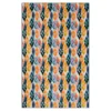 Dark Orange & Navy Watercolor Ikat Area Rug, (4' X 6')