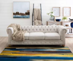 Brush Strokes Water Blue & Yellow Abstract Area Rug, (8' X 10') -Carpet Promotion 810601236 A0 3