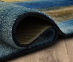 Brush Strokes Water Blue & Yellow Abstract Area Rug, (8' X 10') -Carpet Promotion 810601236 A8 5