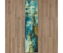 Glaicer Water Blue & Beige Abstract Area Rug, (2' X 8') -Carpet Promotion 810601238 A0 2