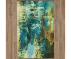 Glaicer Water Blue & Beige Abstract Area Rug, (5' X 8') -Carpet Promotion 810601240 A0 2