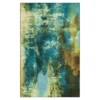 Glaicer Water Blue & Beige Abstract Area Rug, (8' X 10')