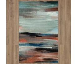 Day Dream Blush & Aqua Abstract Area Rug, (8' X 10') -Carpet Promotion 810601243 A0 2
