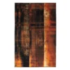 Rustburn Brown & Orange Abstract Area Rug, (5' X 8')