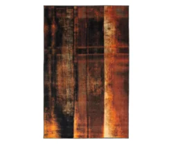 Rustburn Brown & Orange Abstract Area Rug, (8' X 10')