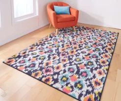 Gaza Navy, Orange & Blue Ikat Area Rug, (5' X 8') -Carpet Promotion 810601252 A0 3