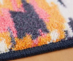 Gaza Navy, Orange & Blue Ikat Area Rug, (5' X 8') -Carpet Promotion 810601252 A8 4