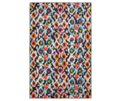 Gaza Navy, Orange & Blue Ikat Area Rug, (8' X 10')