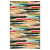 Beige & Multi-Color Brushed Stripe Area Rug, (8' X 10')