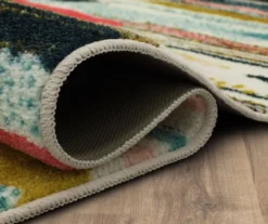 Beige & Multi-Color Brushed Stripe Area Rug, (8' X 10') -Carpet Promotion 810601255 A8 5