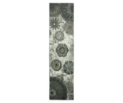 Caravan Gray Medallion Runner Rug, (2' X 8')
