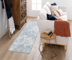 Radiance Gray & White Floral Runner Rug, (2' X 8') -Carpet Promotion 810620465 A0 3 1